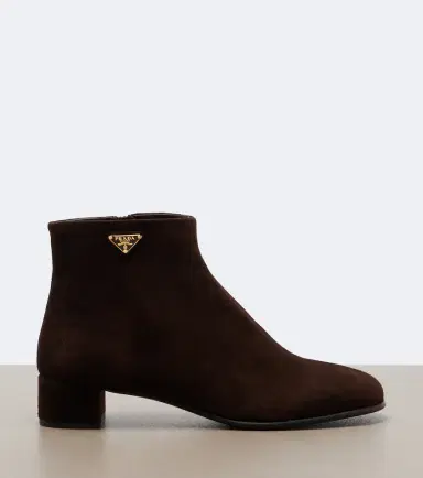 Prada Logo suede ankle boots | Thumbnail 2