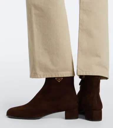 Prada Logo suede ankle boots | Thumbnail 5
