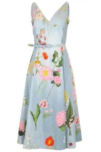 Oscar de la Renta Botanical Poplin Dress | Thumbnail 1 Oscar de la Renta Botanical Poplin Dress | Thumbnail 1