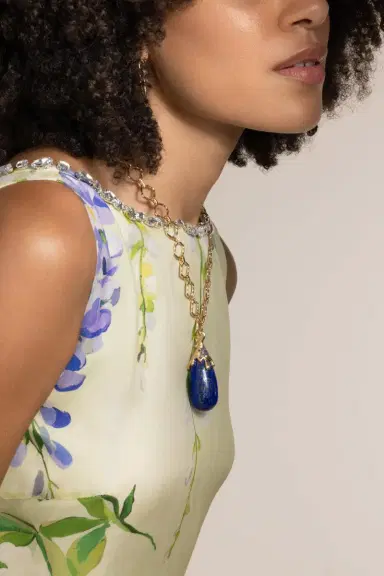 EDINA KISS Diamond Dripping Lapis Pendant | Thumbnail 3 EDINA KISS Diamond Dripping Lapis Pendant | Thumbnail 3