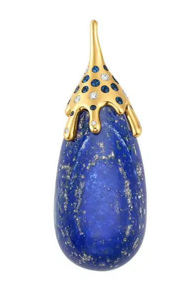 EDINA KISS Diamond Dripping Lapis Pendant | Thumbnail 1 EDINA KISS Diamond Dripping Lapis Pendant | Thumbnail 1