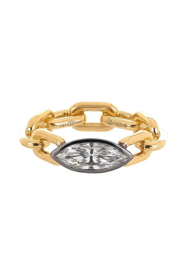 Uniform Object Diamond Marquise Chain Ring