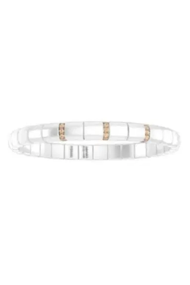 ROBERTO DEMEGLIO Diamond Three Bar White Pura Stretch Bracelet | Thumbnail 1