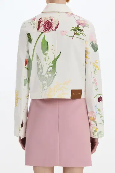 Oscar de la Renta Mixed Botanical Denim Jacket | Thumbnail 5