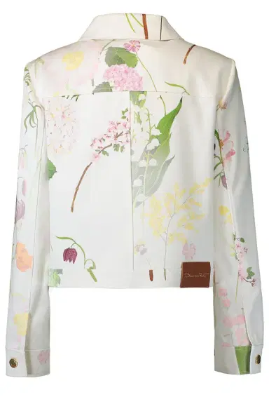 Oscar de la Renta Mixed Botanical Denim Jacket | Thumbnail 6