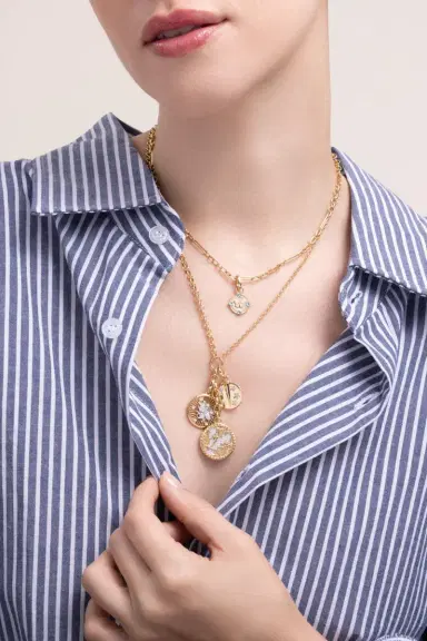Foundrae Resilience - Diamond Pavé Medium Floral Screen Blossoms Mixed Belcher Extension Necklace | Thumbnail 2
