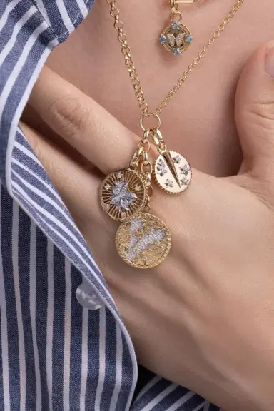 Foundrae Resilience - Diamond Pavé Medium Floral Screen Blossoms Mixed Belcher Extension Necklace | Thumbnail 3