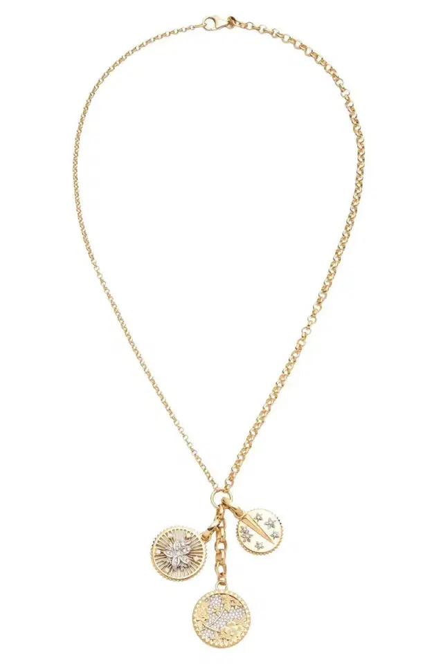 Foundrae Resilience - Diamond Pavé Medium Floral Screen Blossoms Mixed Belcher Extension Necklace