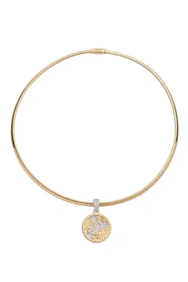 Foundrae Resilience - Diamond Pavé Small Floral Screen Sleek Collar Necklace | Thumbnail 1