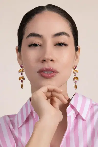 EDINA KISS Tourmaline Diamond Falling Leaves Earrings | Thumbnail 3 EDINA KISS Tourmaline Diamond Falling Leaves Earrings | Thumbnail 3