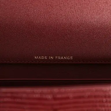 Chanel Chanel Long Top Handle Clutch with Chain Dark Burgundy Lizard Embossed Calfskin Gold Hardware | Thumbnail 9