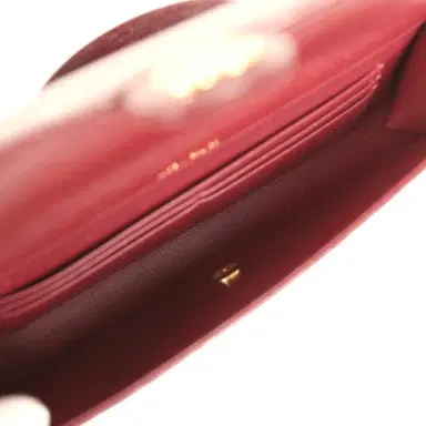 Chanel Chanel Long Top Handle Clutch with Chain Dark Burgundy Lizard Embossed Calfskin Gold Hardware | Thumbnail 10