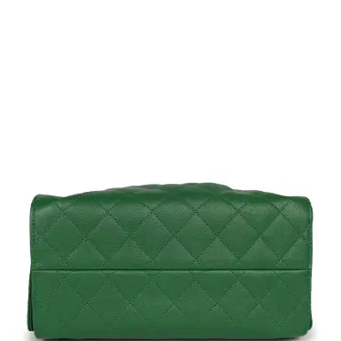Chanel Chanel Small 25 Hobo Bag Green Caviar Gold Hardware | Thumbnail 6