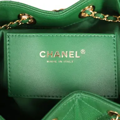 Chanel Chanel Small 25 Hobo Bag Green Caviar Gold Hardware | Thumbnail 9