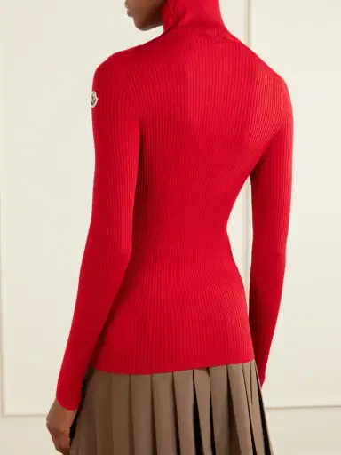 Moncler Logo-appliquéd Ribbed Wool Sweater | Thumbnail 4