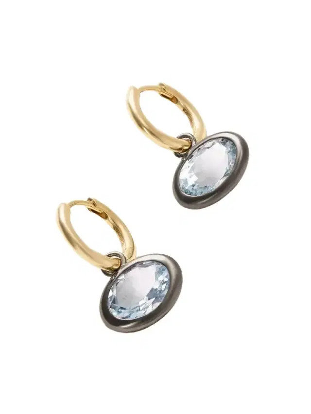 By Pariah Xl Orbit 14-karat Recycled Gold, Rhodium And Aquamarine Earrings
