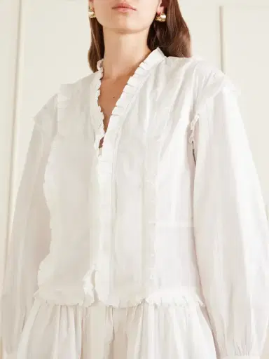 Ulla Johnson Beatrix Ruffled Cotton Mini Dress | Thumbnail 4 Ulla Johnson Beatrix Ruffled Cotton Mini Dress | Thumbnail 4