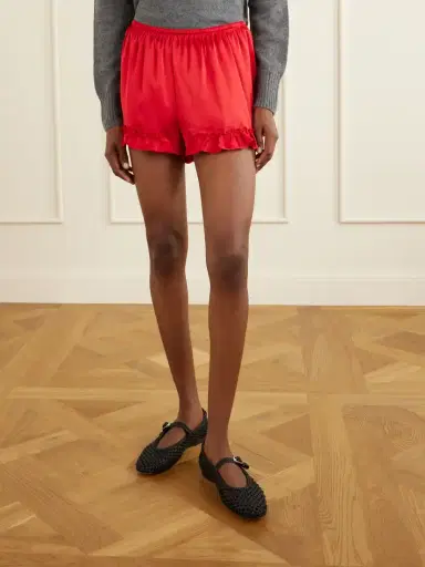 Simone Rocha Ruffled Satin Shorts | Thumbnail 3