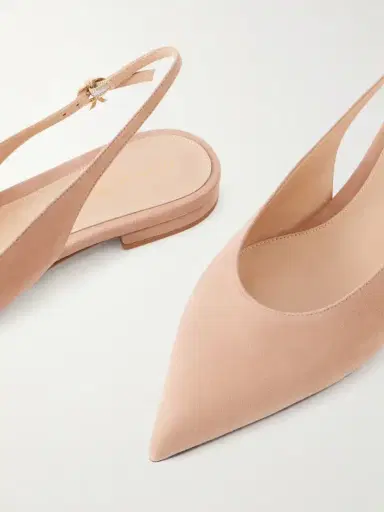 Gianvito Rossi Robbie Suede Slingback Ballet Flats | Thumbnail 5