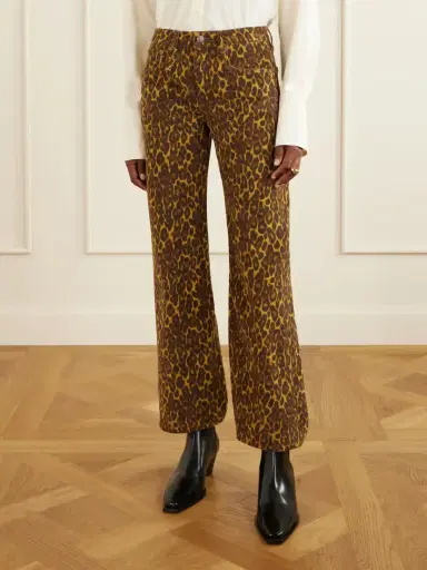 R13 Joan Cropped Animal-print Flared Jeans | Thumbnail 3 R13 Joan Cropped Animal-print Flared Jeans | Thumbnail 3
