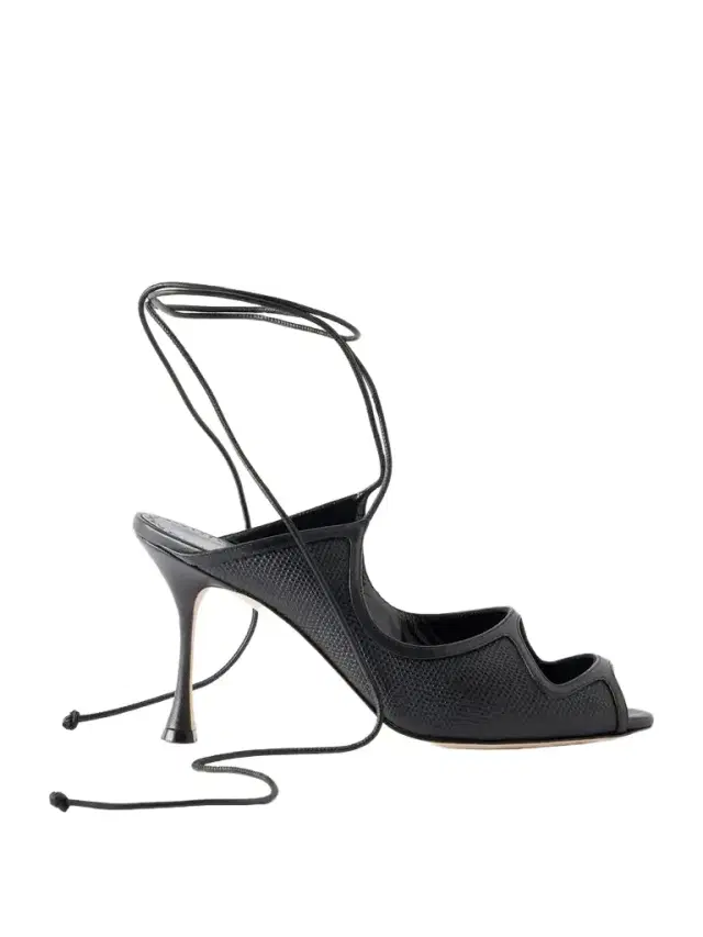 Manolo Blahnik Prosta 90 Cutout Textured Leather Sandals