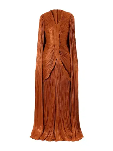 Marmar Halim Pleated Ruched Satin Gown | Thumbnail 1