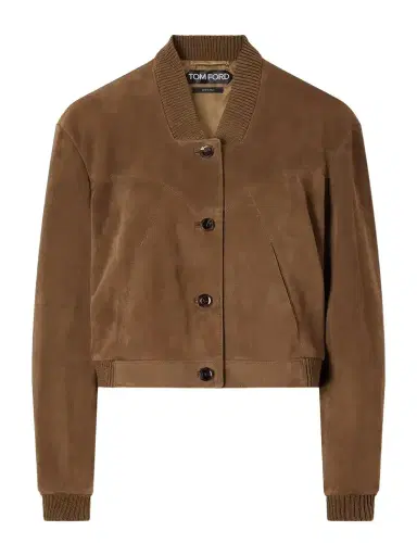 Tom Ford Cropped Suede Bomber Jacket | Thumbnail 1 Tom Ford Cropped Suede Bomber Jacket | Thumbnail 1