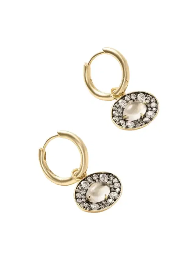By Pariah 14-karat Recycled Gold, Rhodium, Diamond And Topaz Hoop Earrings