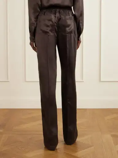 Tom Ford Velvet-trimmed Silk-satin Straight-leg Pants | Thumbnail 4