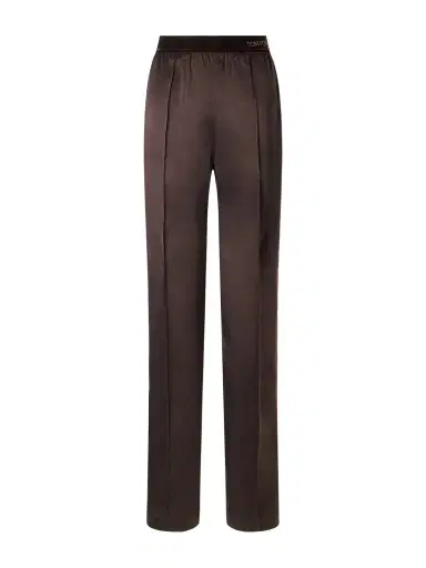 Tom Ford Velvet-trimmed Silk-satin Straight-leg Pants | Thumbnail 1