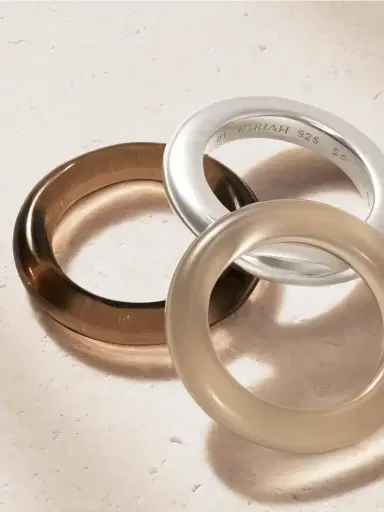 By Pariah Stone Trilogy Set Of Three Recycled Sterling Silver, Quartz And Agate Rings | Thumbnail 3 By Pariah Stone Trilogy Set Of Three Recycled Sterling Silver, Quartz And Agate Rings | Thumbnail 3