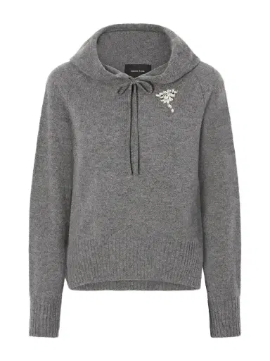 Simone Rocha Embellished Knitted Cashmere Hoodie | Thumbnail 1 Simone Rocha Embellished Knitted Cashmere Hoodie | Thumbnail 1