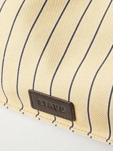 Staud Port Logo-embossed Leather-trimmed Striped Canvas Tote | Thumbnail 5 Staud Port Logo-embossed Leather-trimmed Striped Canvas Tote | Thumbnail 5