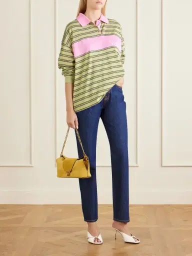 Versace Logo-embroidered Striped Cotton-jersey Polo Shirt | Thumbnail 2