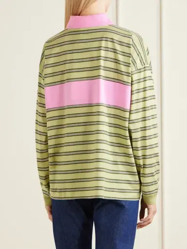 Versace Logo-embroidered Striped Cotton-jersey Polo Shirt | Thumbnail 4