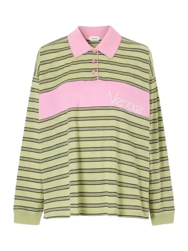 Versace Logo-embroidered Striped Cotton-jersey Polo Shirt | Thumbnail 1