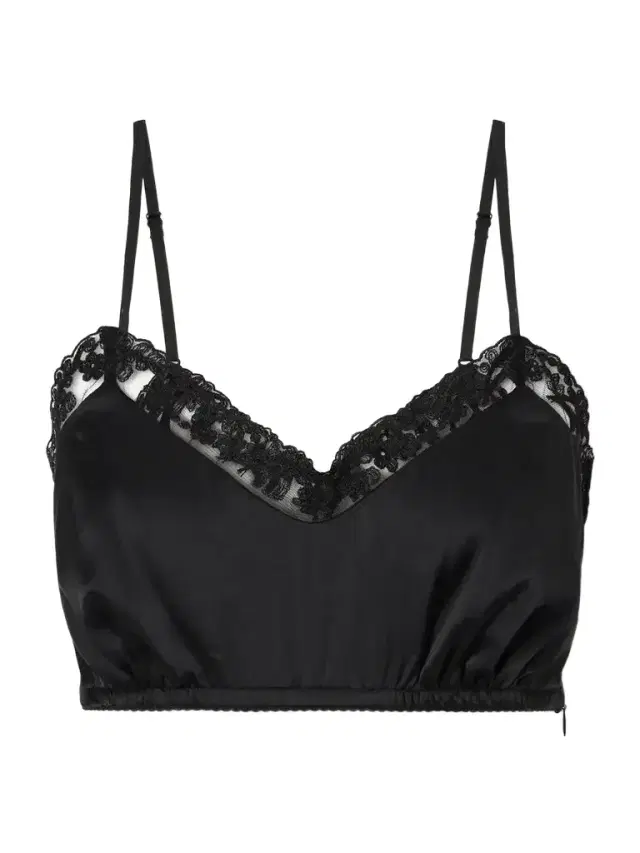 Simone Rocha Lace-trimmed Satin Bralette