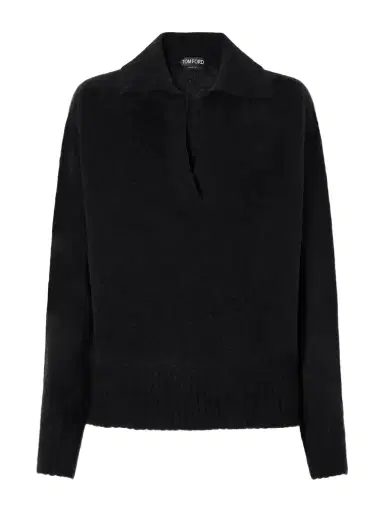 Tom Ford Ribbed Cashmere And Silk-blend Knitted Polo Shirt | Thumbnail 1 Tom Ford Ribbed Cashmere And Silk-blend Knitted Polo Shirt | Thumbnail 1