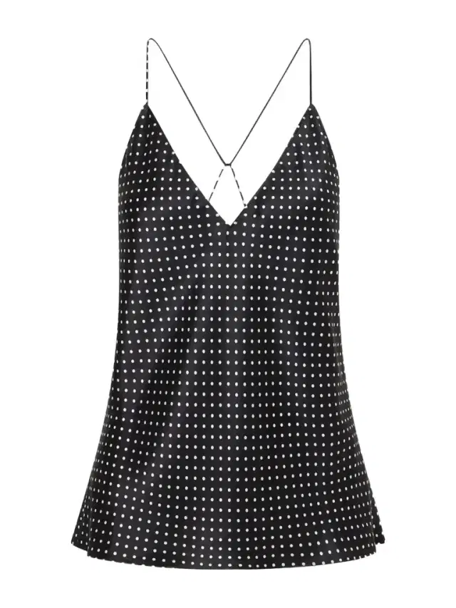 Nili Lotan Emile Polka-dot Silk-satin Cami