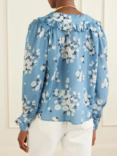 Rixo Milia Ruffled Floral-print Cotton-blend Voile Blouse | Thumbnail 4 Rixo Milia Ruffled Floral-print Cotton-blend Voile Blouse | Thumbnail 4