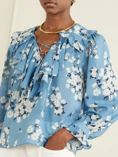Rixo Milia Ruffled Floral-print Cotton-blend Voile Blouse | Thumbnail 5 Rixo Milia Ruffled Floral-print Cotton-blend Voile Blouse | Thumbnail 5