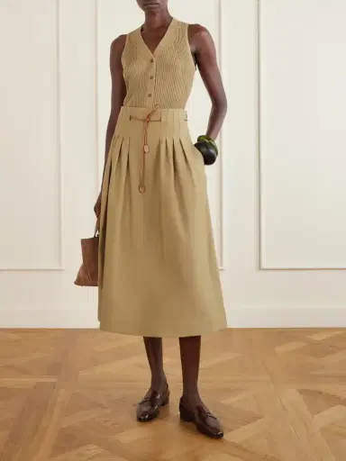 Max Mara Fiorire Lace-detailed Ribbed Cotton-blend Vest | Thumbnail 2