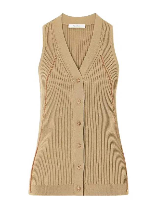 Lace-detailed Ribbed Cotton-blend Vest