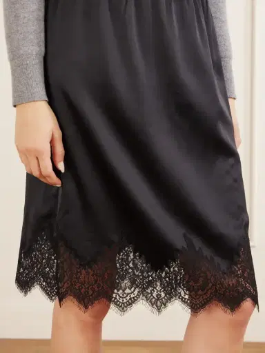 Nili Lotan Thea Lace-trim Silk-satin Midi Skirt | Thumbnail 5 Nili Lotan Thea Lace-trim Silk-satin Midi Skirt | Thumbnail 5