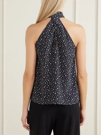 Nili Lotan Alla Polka-star Halterneck Silk Blouse | Thumbnail 4 Nili Lotan Alla Polka-star Halterneck Silk Blouse | Thumbnail 4