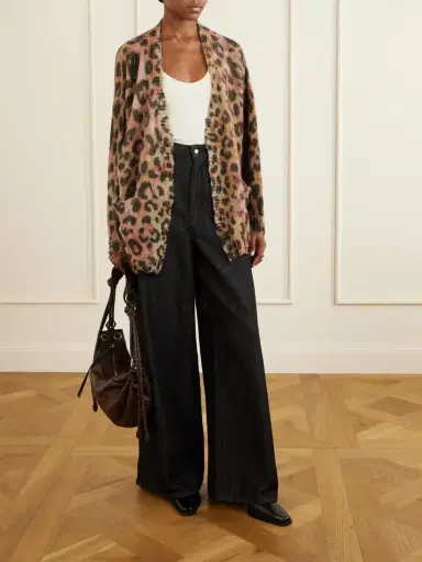 R13 Distressed Animal-print Cashmere Cardigan | Thumbnail 2 R13 Distressed Animal-print Cashmere Cardigan | Thumbnail 2