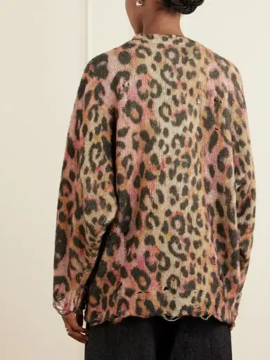 R13 Distressed Animal-print Cashmere Cardigan | Thumbnail 4 R13 Distressed Animal-print Cashmere Cardigan | Thumbnail 4
