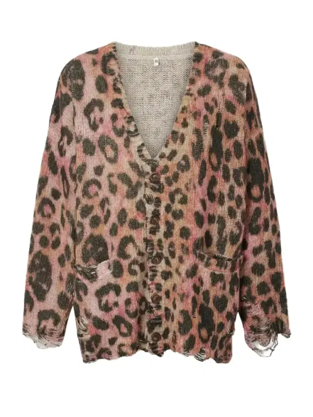 R13 Distressed Animal-print Cashmere Cardigan