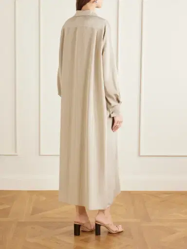 Max Mara Logo-embroidered Silk-crepe De Chine Midi Dress | Thumbnail 4