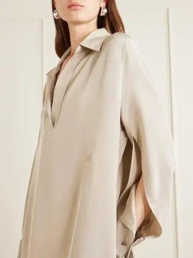 Max Mara Logo-embroidered Silk-crepe De Chine Midi Dress | Thumbnail 5